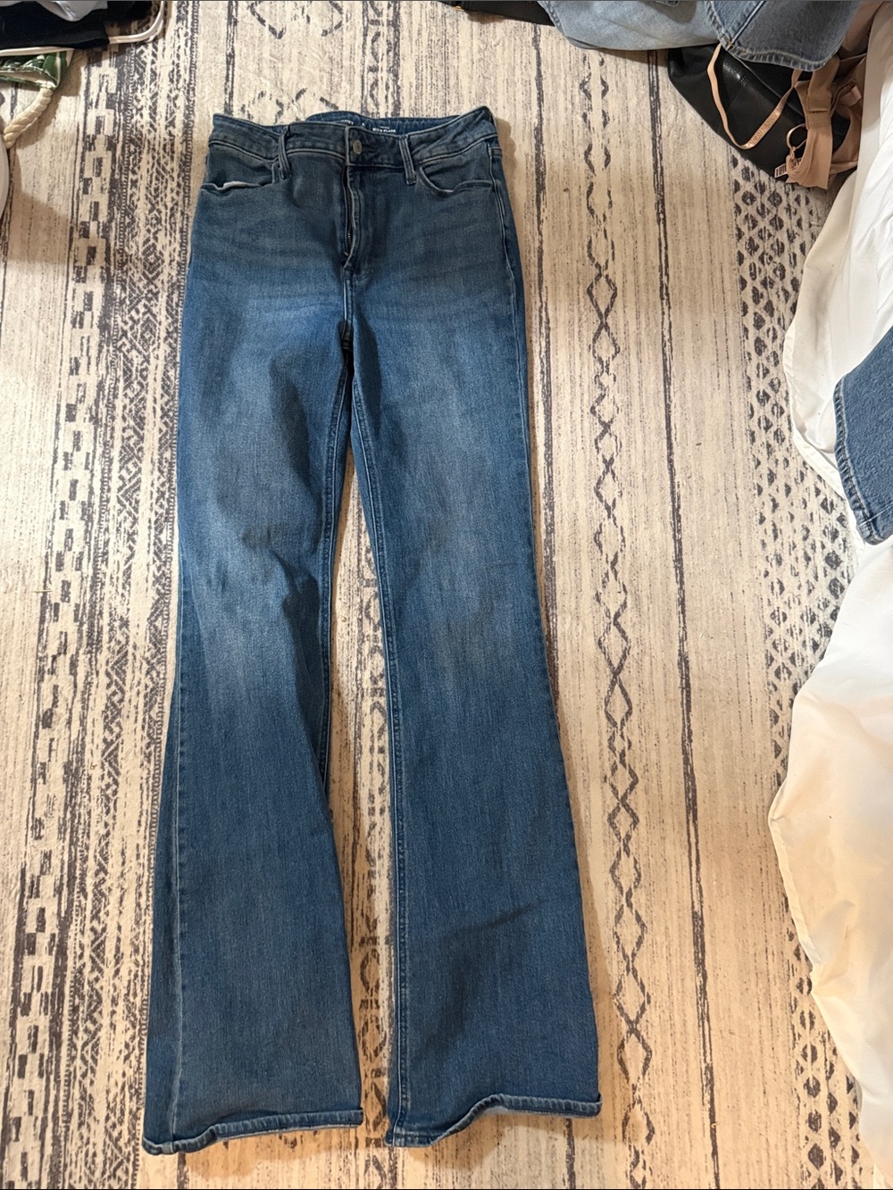 Old Navy Medium Blue Flare Jeans - High Rise Wide Leg